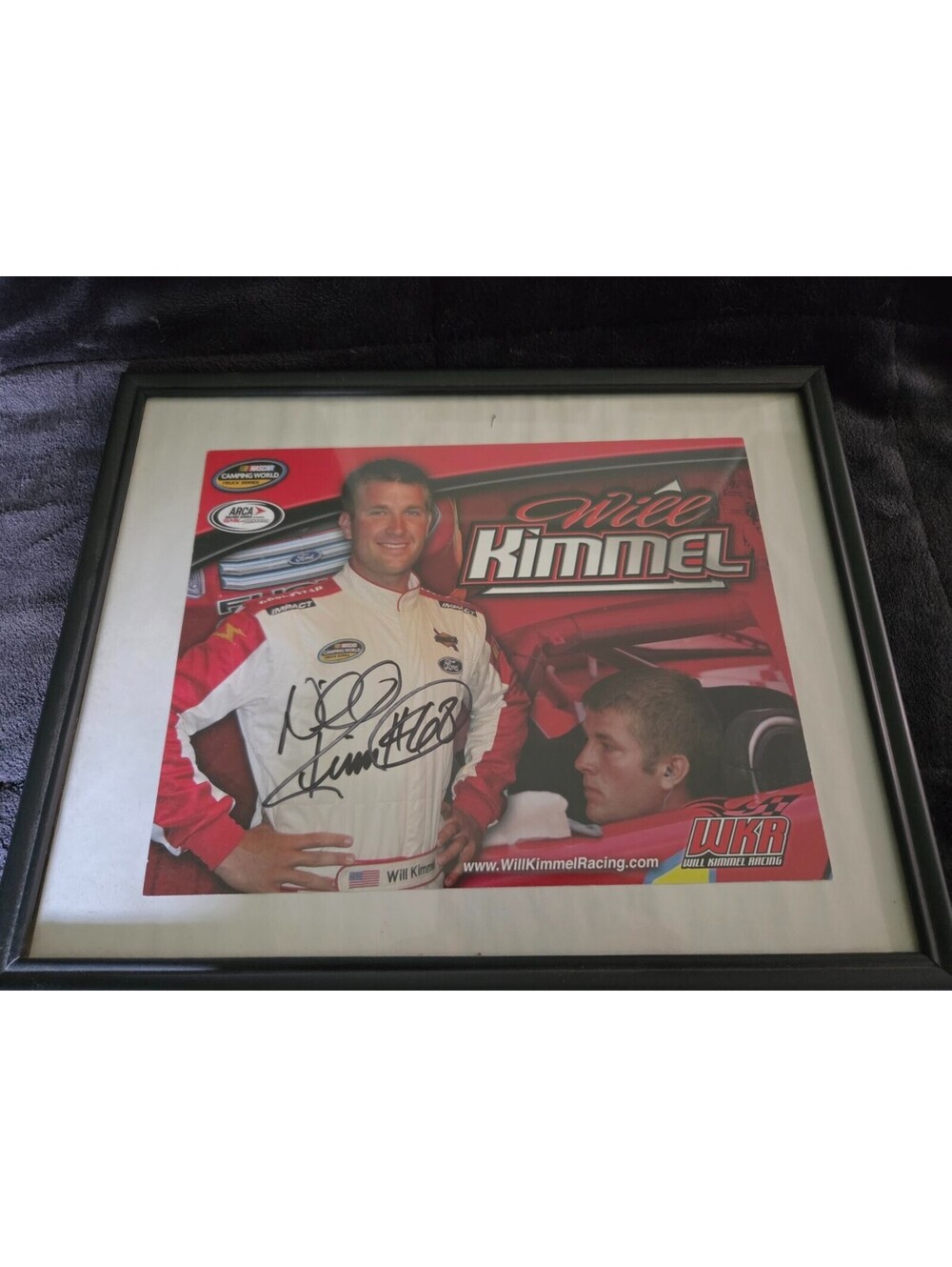Will Kimmel NASCAR Camping World Truck Series ARCA Autographed Framed Picture